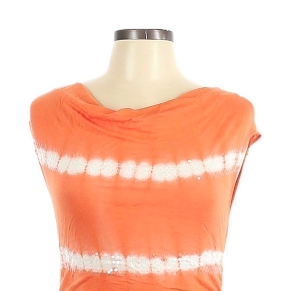 🌺 INC International Concepts Striped Sequin Tie-Dye Lightweight Blouse Size M - Picture 3 of 8